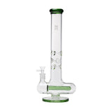 Human Grade Inline Tube Triple Ice Catch Glass Water Pipe Green USA