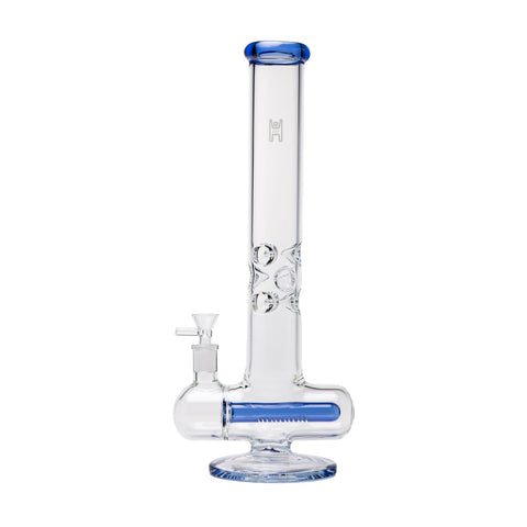 Human Grade Inline Tube Triple Ice Catch Glass Water Pipe Light Blue USA