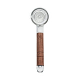 Marley Natural Bubbler Glass & Walnut top view USA
