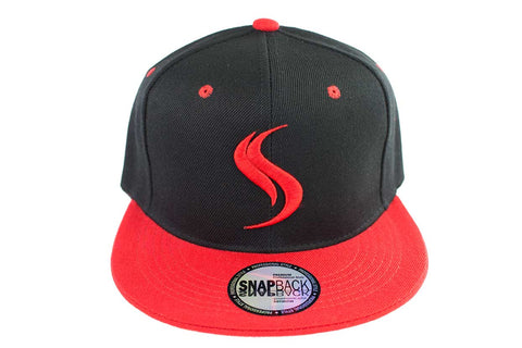 Shatterizer Black Hat with Red Accents, Solid Red Bill