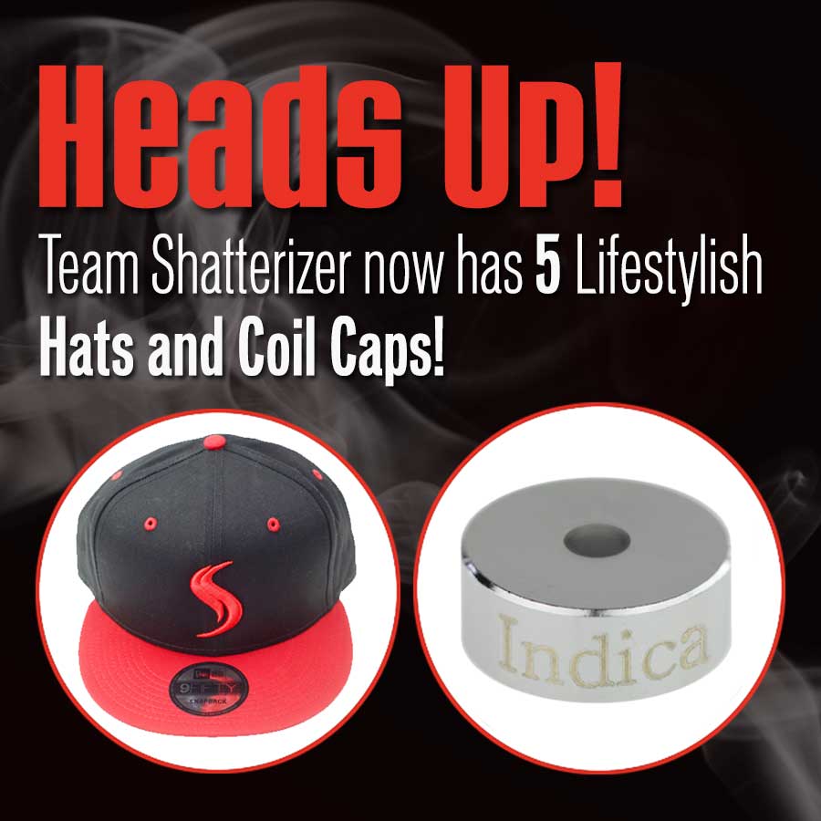 Big news from the Shatterizer pipeline - NOW AVAILABLE - Coil Caps and Hats!