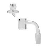 Human Grade 10.25" Straight Recycler Glass Water Pipe Blue Banger and Carb Cap View USA