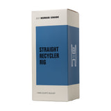 Human Grade 10.25" Straight Recycler Glass Water Pipe Blue Box View USA