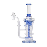 Human Grade 10.25" Straight Recycler Glass Water Pipe Blue USA