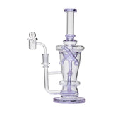 Human Grade 10.25" Straight Recycler Glass Water Pipe Lavender USA