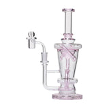 Human Grade 10.25" Straight Recycler Glass Water Pipe Pink USA