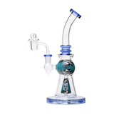 Human Grade 10" Mini Gumball Rig Glass Water Pipe Blue USA Shatterizer