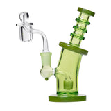 Human Grade 6.25" Bent Neck Dab Rig Matrix with green USA Shatterizer