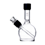 Human Grade 6" Ball Water Pipe Clear with Black USA