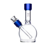 Human Grade 6" Ball Water Pipe Clear with Blue USA