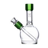 Human Grade 6" Ball Water Pipe Clear with Green USA