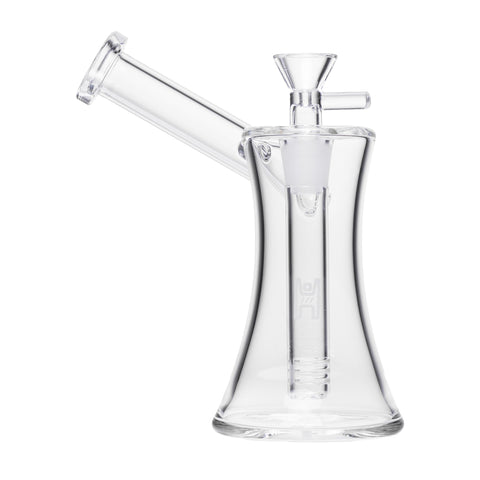 Human Grade 6" Hourglass Sidecar Bubbler Clear USA