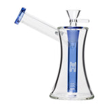 Human Grade 6" Hourglass Sidecar Bubbler Clear with Blue USA