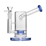Human Grade 6" Sidecar Bubbler Clear with Blue USA Shatterizer