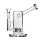 Human Grade 6" Sidecar Bubbler Clear with Green USA Shatterizer