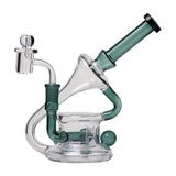 Human Grade 7.5" Recycler 45 (Triple Marble) Glass Rig Water Pipe Lake Green USA Shatterizer