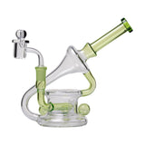 Human Grade 7.5" Recycler 45 (Triple Marble) Glass Rig Water Pipe Matrix Green USA Shatterizer