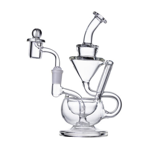 Human Grade 8" Recycler Dab Rig Clear USA