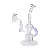 Human Grade Dualing Recycler Glass Rig Water Pipe Lavender USA Shatterizer