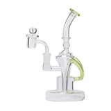 Human Grade Dualing Recycler Glass Rig Water Pipe Matrix Green USA Shatterizer