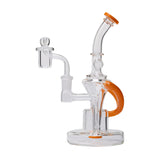 Human Grade Dualing Recycler Glass Rig Water Pipe Opaque Orange USA Shatterizer