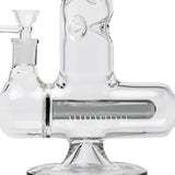 Human Grade Inline Tube Triple Ice Catch Glass Water Pipe Close View USA