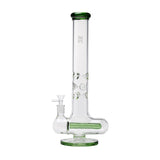 Human Grade Inline Tube Triple Ice Catch Glass Water Pipe Green USA