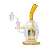 Human Grade Mushroom Globe Glass Rig Amber USA Shatterizer