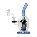 Human Grade Mushroom Globe Glass Rig Blue USA Shatterizer