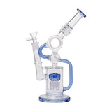 Human Grade Raygun Glass Water Pipe Percolator Light Blue Accents USA