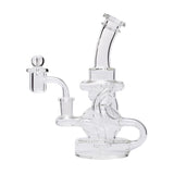 Human Grade Stubby Klein Glass Recycler Rig Water Pipe Clear USA Shatterizer