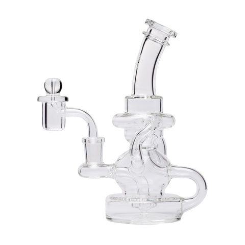 Human Grade Stubby Klein Glass Recycler Rig Water Pipe Clear USA Shatterizer