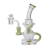 Human Grade Stubby Klein Glass Recycler Rig Water Pipe Jade USA Shatterizer