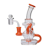 Human Grade Stubby Klein Glass Recycler Rig Water Pipe Orange USA Shatterizer