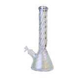 Human Grade Twisted Iridescent Beaker Water Pipe 15 inch USA