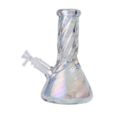 Human Grade Twisted Iridescent Beaker Water Pipe 9 inch USA