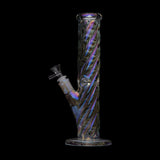 Human Grade Twisted Iridescent Tube Glass Water Pipe Side View USA