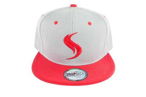 Shatterizer Grey Hat with Red Accents, Solid Red Bill