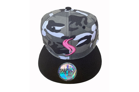 Shatterizer Camouflage Hat, PINK Logo, Black Bill, Limited Edition