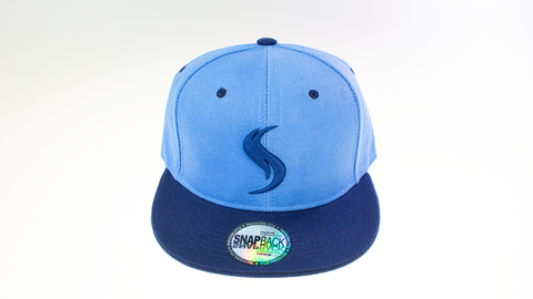 Shatterizer Baby Blue Hat with Navy Blue Accents, Solid Navy Blue Bill